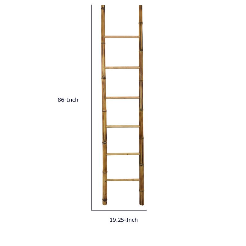 Natural Bamboo Ladder, Decorative and Utility Leaning Rack, 86 Inch Brown image number 7