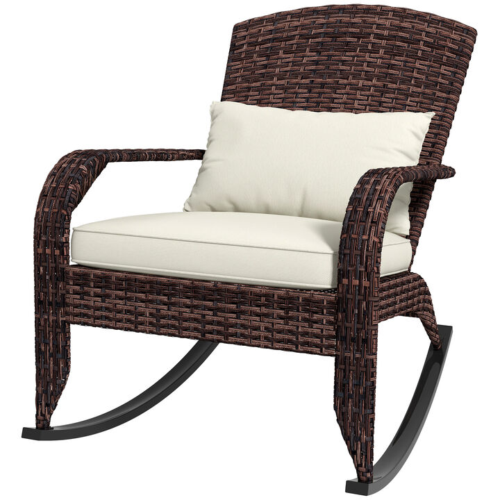 Hivvago High Back Wicker Rocking Chair