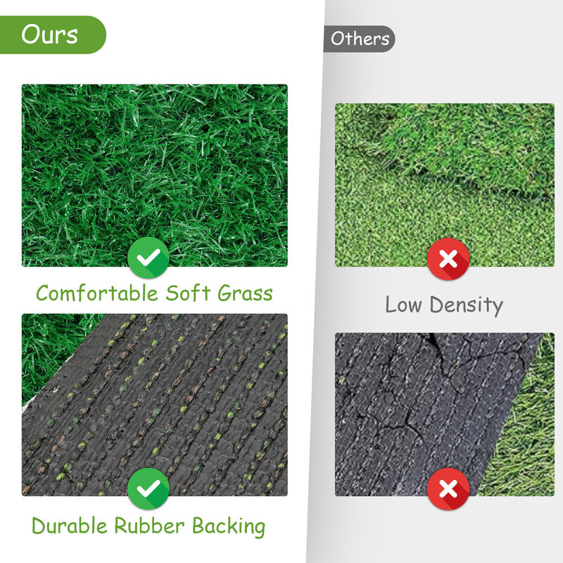 FUFU&GAGA Artificial Turf Grass Mat - 9.8FT x 6.6FT, Perfect for Gardens and Patios,Green image number 6