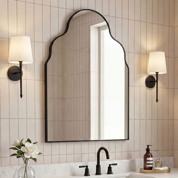 Alora Top Arch Metal Framed Wall Mounted Mirror