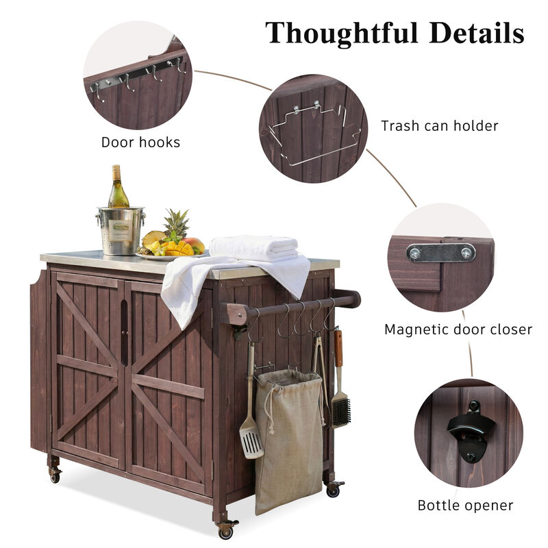 TATEUS Outdoor Bar Cart image number 2