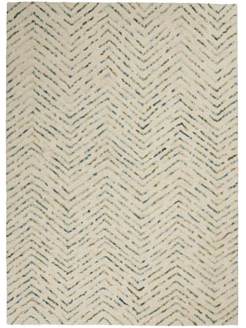 Colorado CLR02 Ivory/Green 5'3" x 7'3" Rug