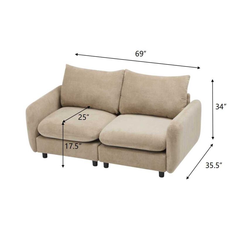 Christopher Knight Home Zane Modern 69" Upholstered Sectional Sofa with Cushions