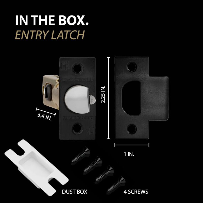 Mega Handles 2-Way Adjustable Entry Replacement Door Latch | Universal for Half Moon Spindles