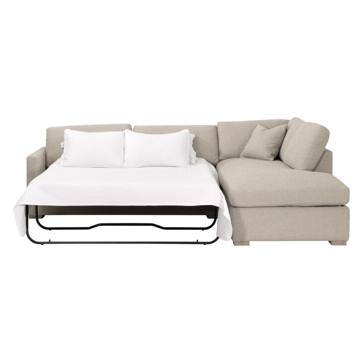 Clara Slim Arm Sleeper Queen RF Sectional