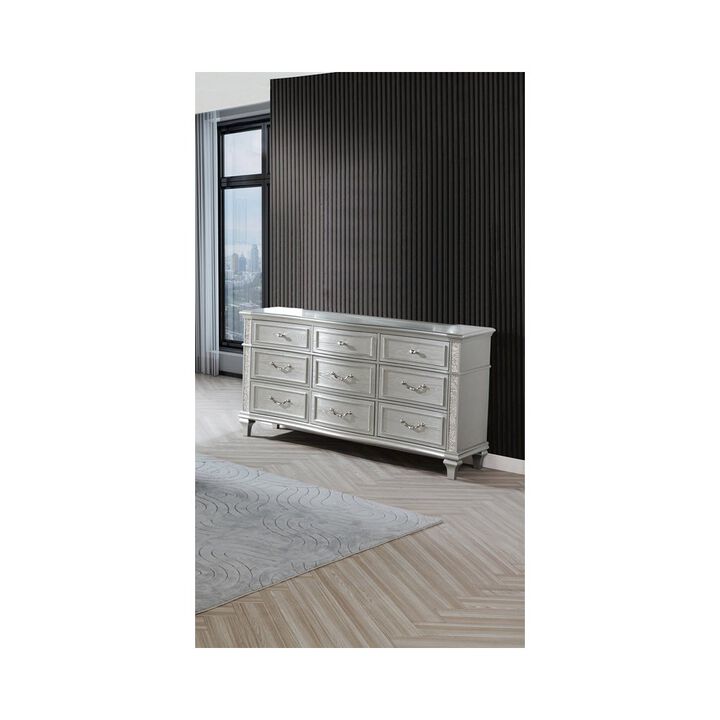 Best Quality Furniture Classic Silver Dresser In Silver Color