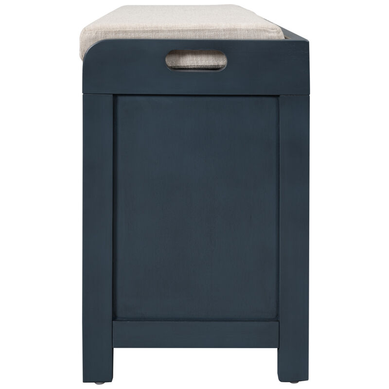 Streamdale Storage Bench with 2 Drawers Removable Basket and Cushion (White) image number 8