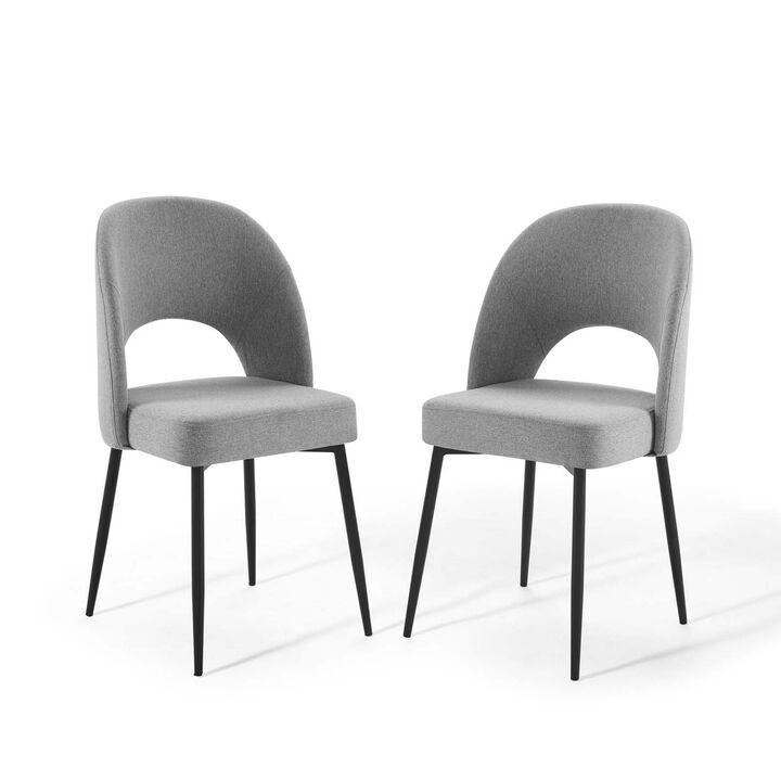 Rouse Dining Side Chair Upholstered Fabric Set of 2-Benzara