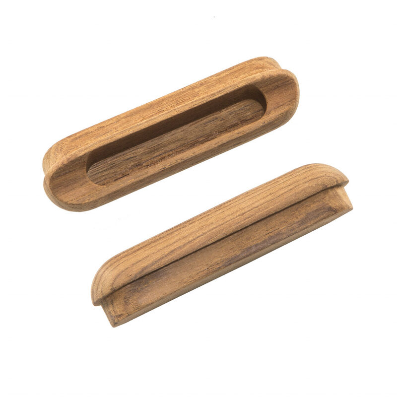 HomeRoots Set of Two Brown Teak Wood Drawer Pull Knobs image number 3