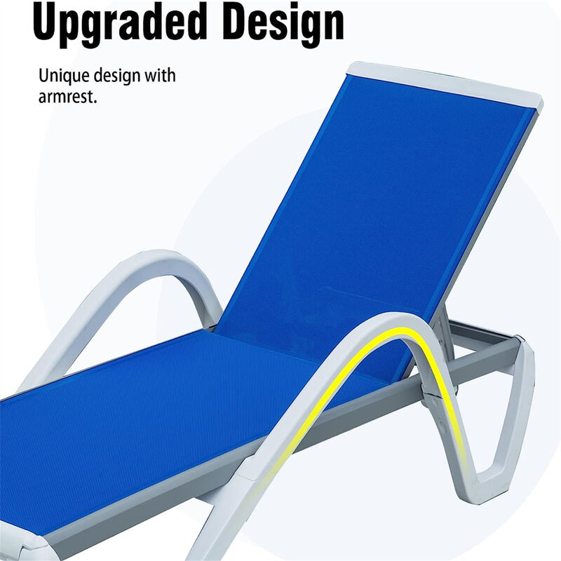 Streamdale Adjustable Aluminum Pool Lounge Set, Blue image number 2