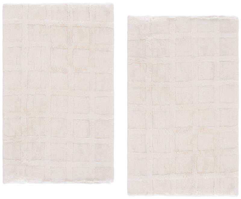 Quinn Waffle Grid PMG910 Set of 2 Bathmat image number 0