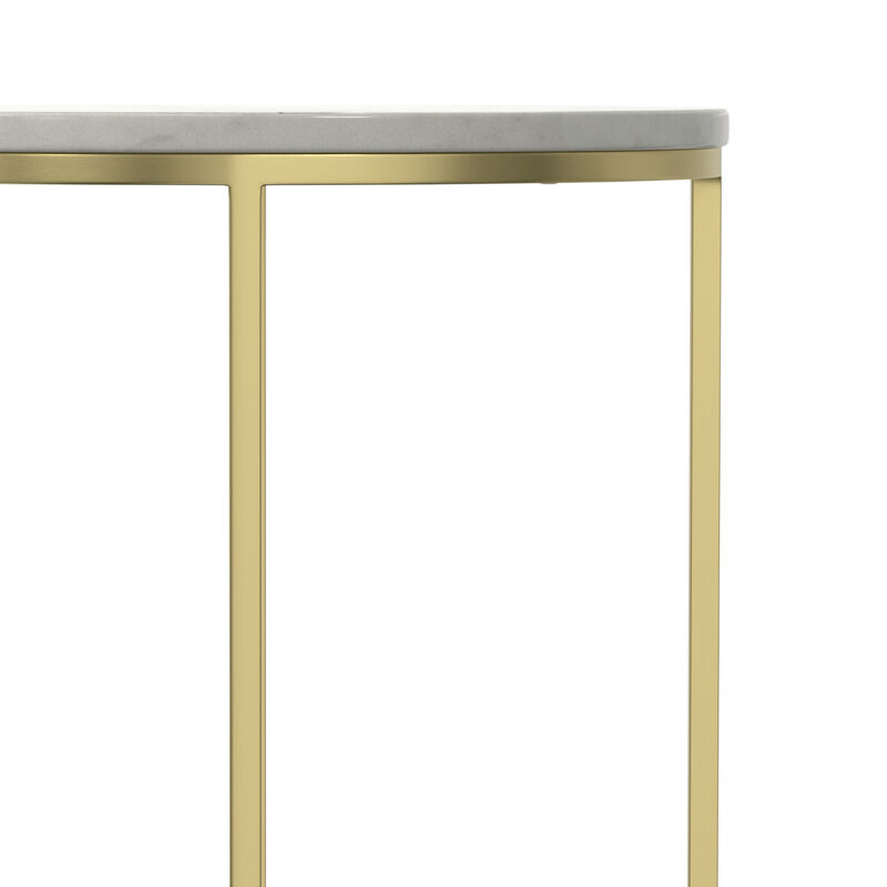 Tara Modern Contemporary 16 inch Wide Metal Side Table in Gold