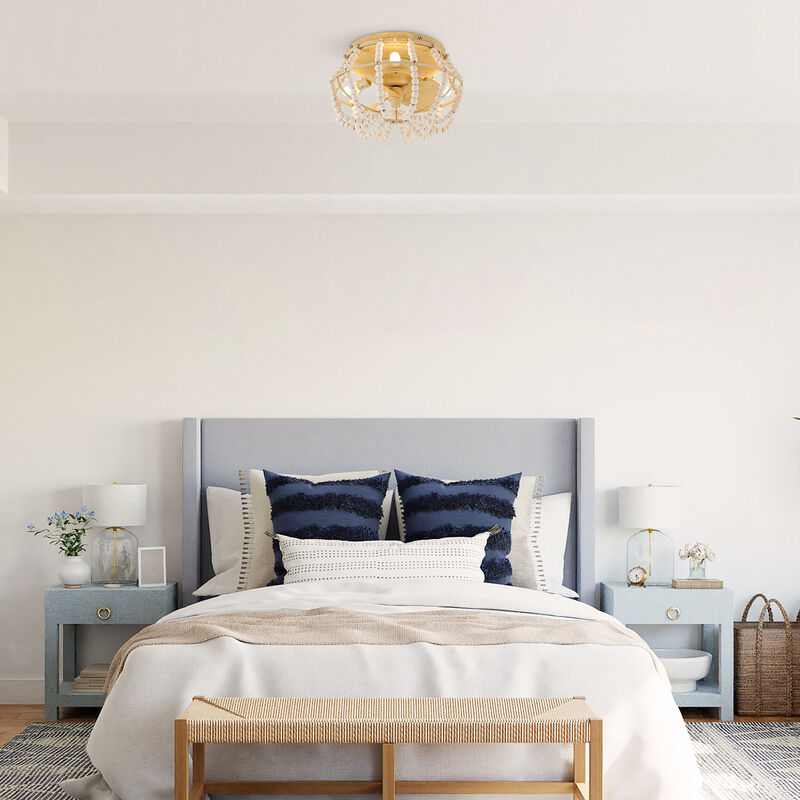 13" Bohemian 3-Light Flush Mount Ceiling Fan