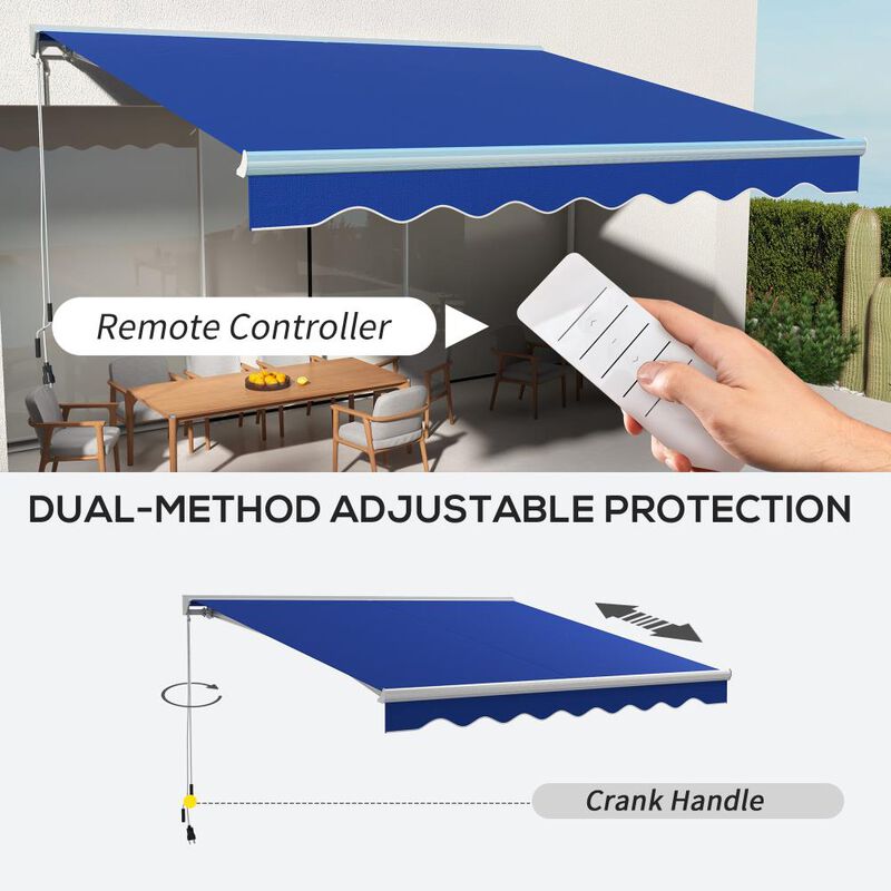 Hivvago 13' x 10' Motorized Retractable Awning with LED Lights image number 4