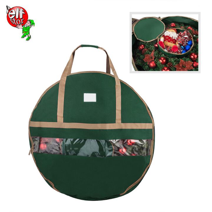 Elf Stor  1557 Ultimate Green Holiday Christmas Storage Bag for 48 in. Wreaths