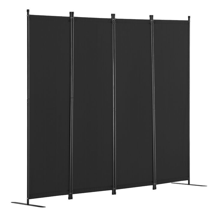 Folding Privacy Screen with 4 Fabric Panels for Bedroom, Study, or Living Room