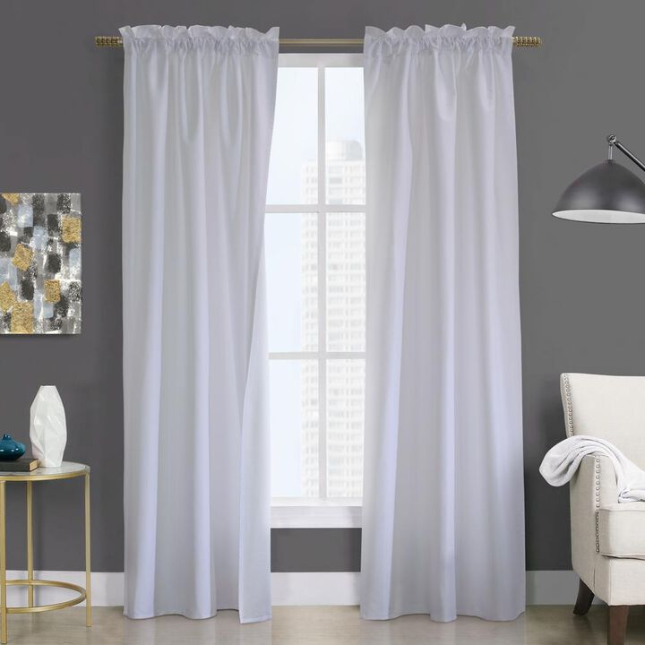 Commonwealth Prescott Pole Top Dressing Window Curtain Panel Pair - 40x84", White