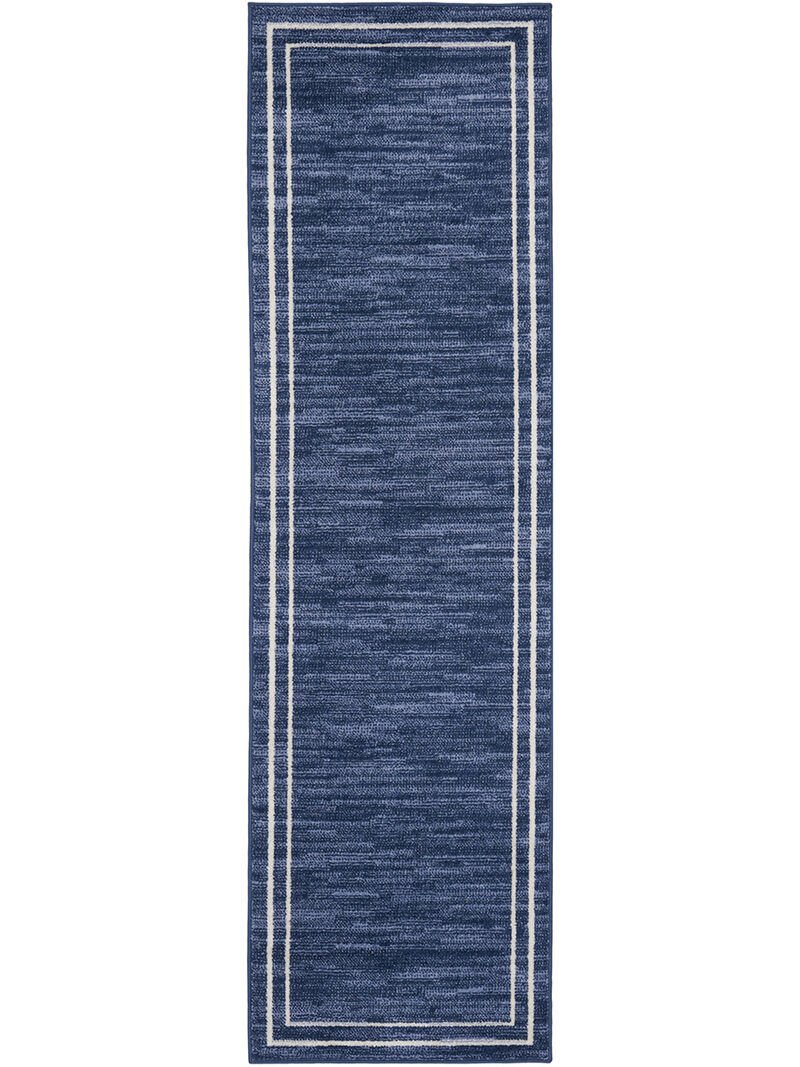 Nourison Essentials NRE02 Navy/Ivory 2' x 6' Rug image number 0