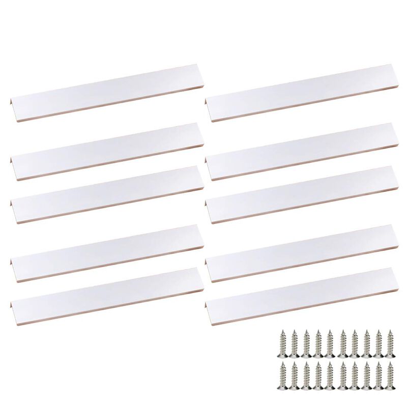 LC LICTOP Finger Edge Tab Pull 250mm/9.8"" Handles for Home Kitchen Cabinets Drawers Collection Aluminujm 192mm/7.56"" Hole Spac