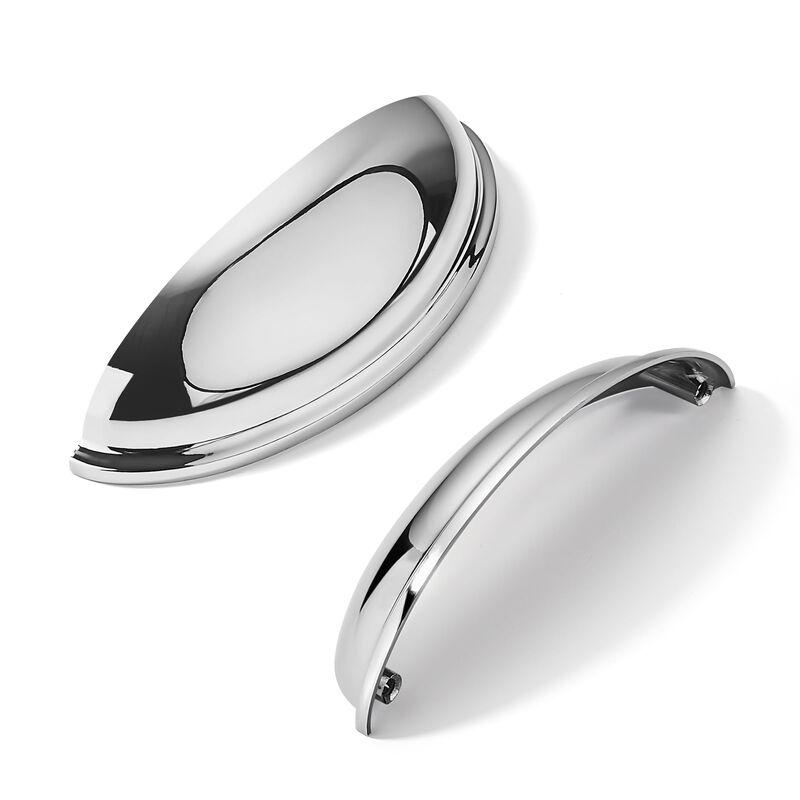 khtumeware 10 Pack 3-3/4"" Drawer Pulls Polished Chrome Cabinet Cup Pulls Kitchen Hardware Cabinet Handles Drawer Handles Knobs