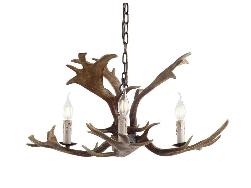 Speller Adjustable Resin Antler 3-Light LED Chandelier