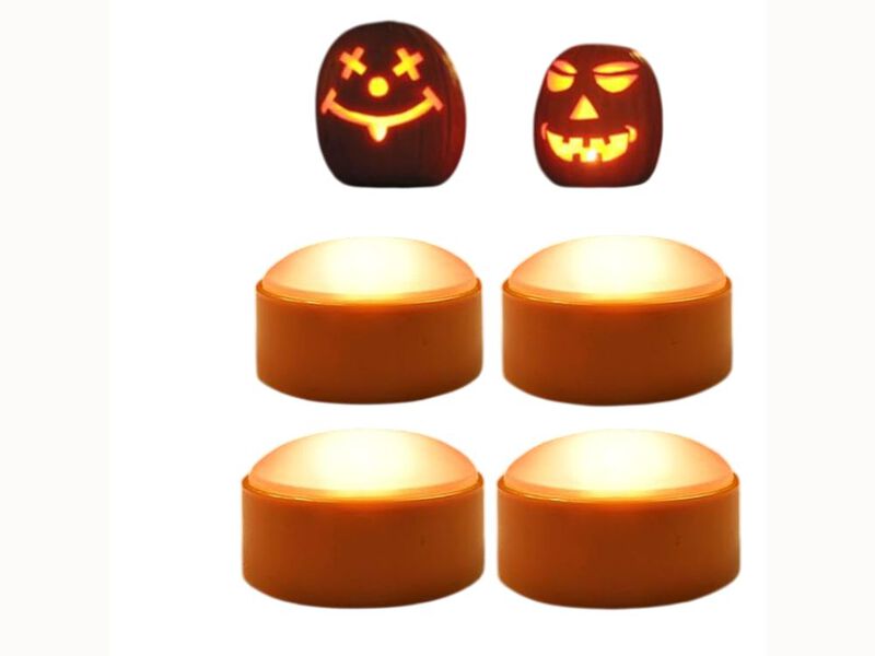 4-Pack LED Pumpkin Lights – Battery Operated Jack-O’-Lantern Decor with Timer & Remote for Halloween Indoor/Outdoor Use