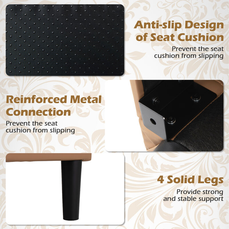 Set of 2 PU Leather Accent Chairs with Removable Cushions for Living Room image number 3