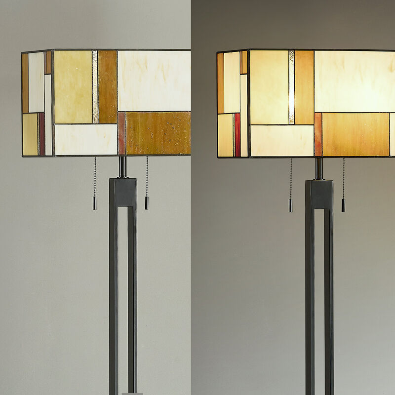 HOMEGLAM Aurae 62" H Modern Tiffany Glass Floor Lamp image number 2