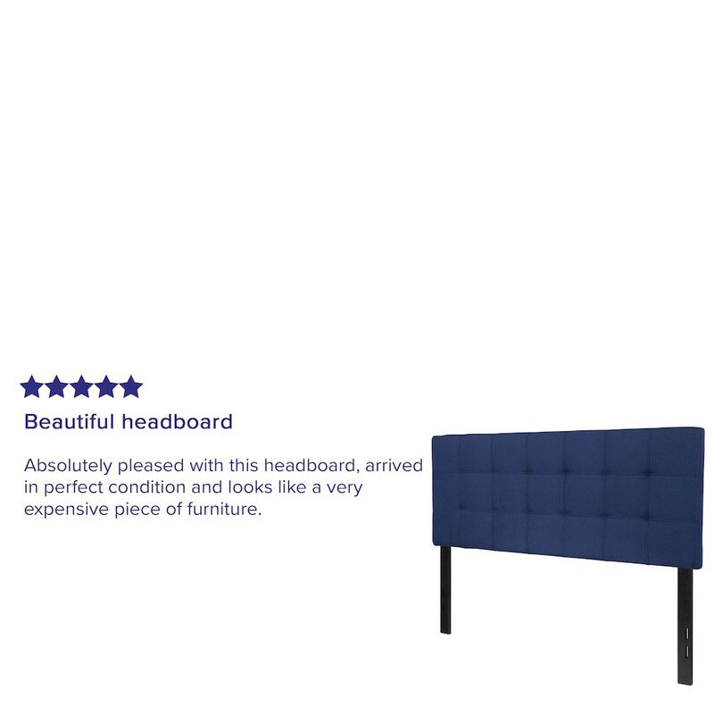 Flash Furniture Tufted Upholstered Full Size Headboard in Navy Fabric image number 1