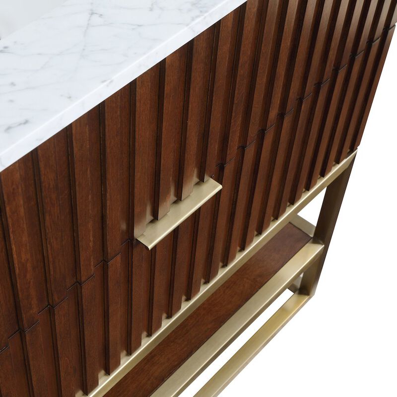 Meridian Furniture Monad Walnut Bathroom Vanity