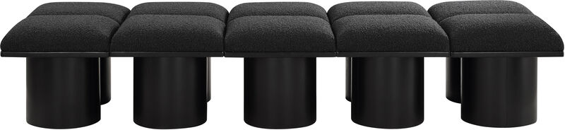 Meridian Furniture Pavilion Black Boucle Fabric Bench