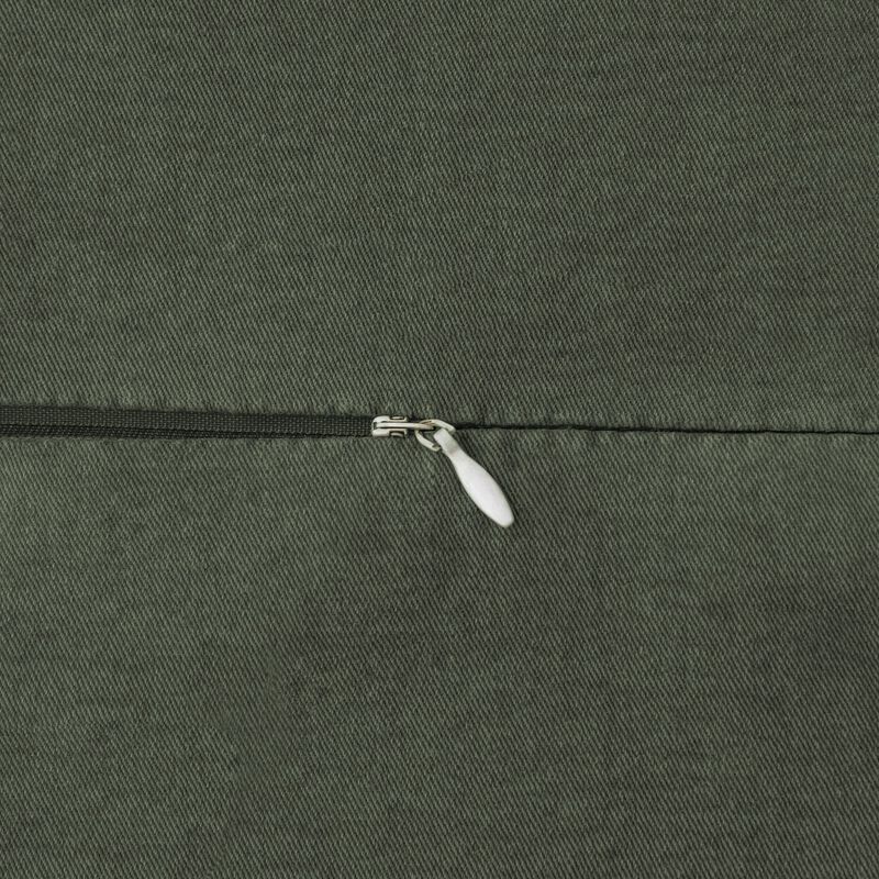 Stonewashed Green Cotton Canvas Full/Queen Duvet Cover Set image number 4