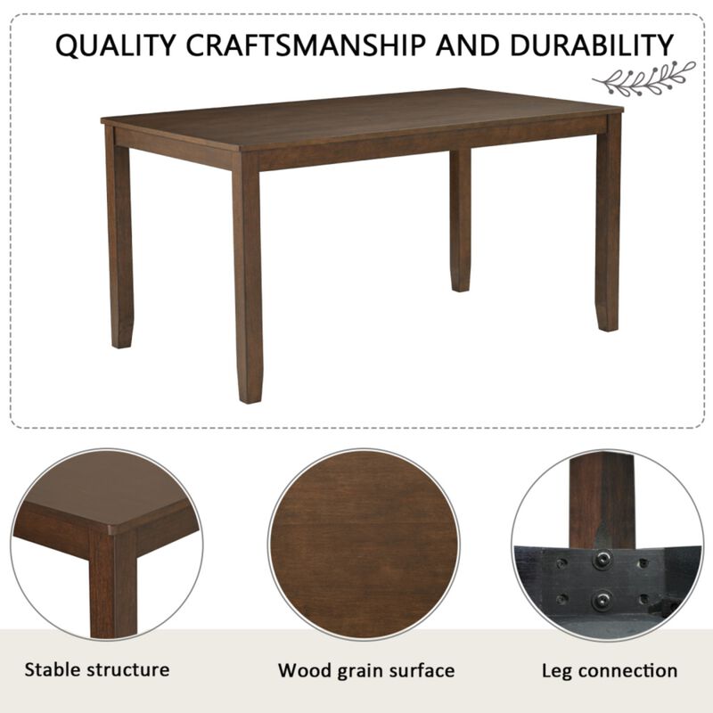 Pimmel 6‑Piece Rectangular Farmhouse Rustic  Dining Table Set image number 4