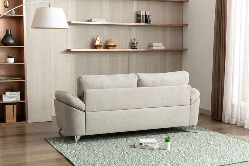 Contemporary Living Room 1pc Gray Color Sofa with Metal Legs Plywood Casual Style Furniture