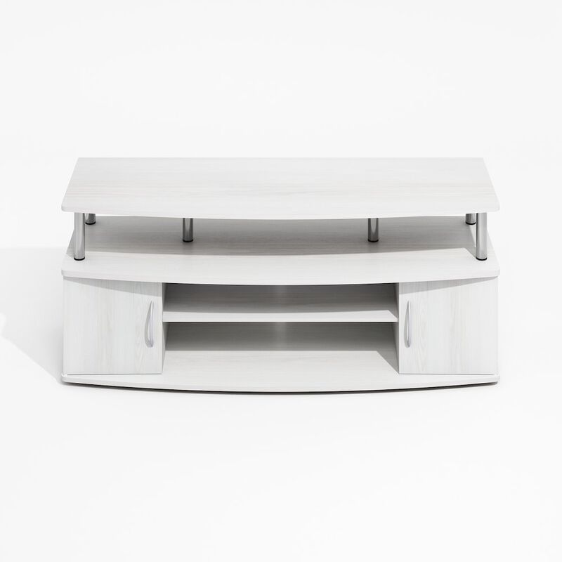 JAYA Large Entertainment Center Hold up to 55-IN TV, White Wood