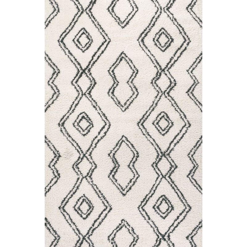 Deia Moroccan Style Diamond Shag Area Rug
