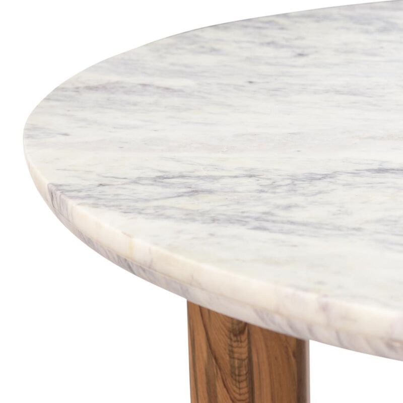 World Interiors Madrid Marble Dining Table with Teak Legs image number 2