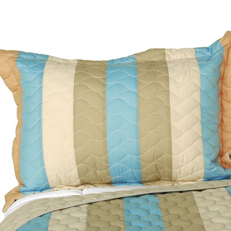 3-Piece Quilted Patchwork Quilt Set Lightweight Cozy Bedding image number 4