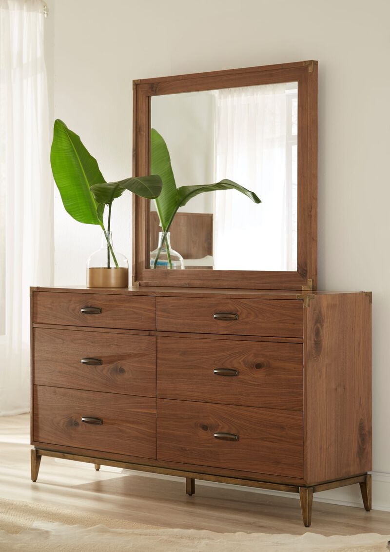 Adler Six Drawer Dresser in Natural Walnut