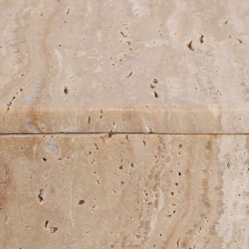 6" Travertine Box, Tan image number 5
