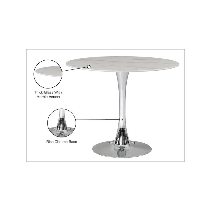 Meridian Furniture Tulip Chrome Dining Table