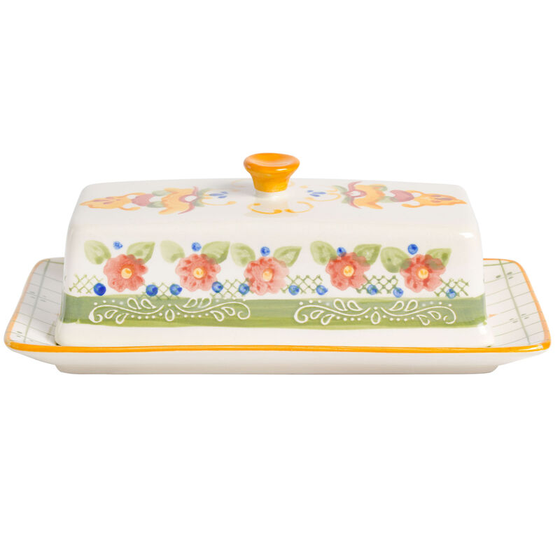 Laurie Gates Tierra 4 Piece Hand Painted Ceramic Tableware Accessory Set