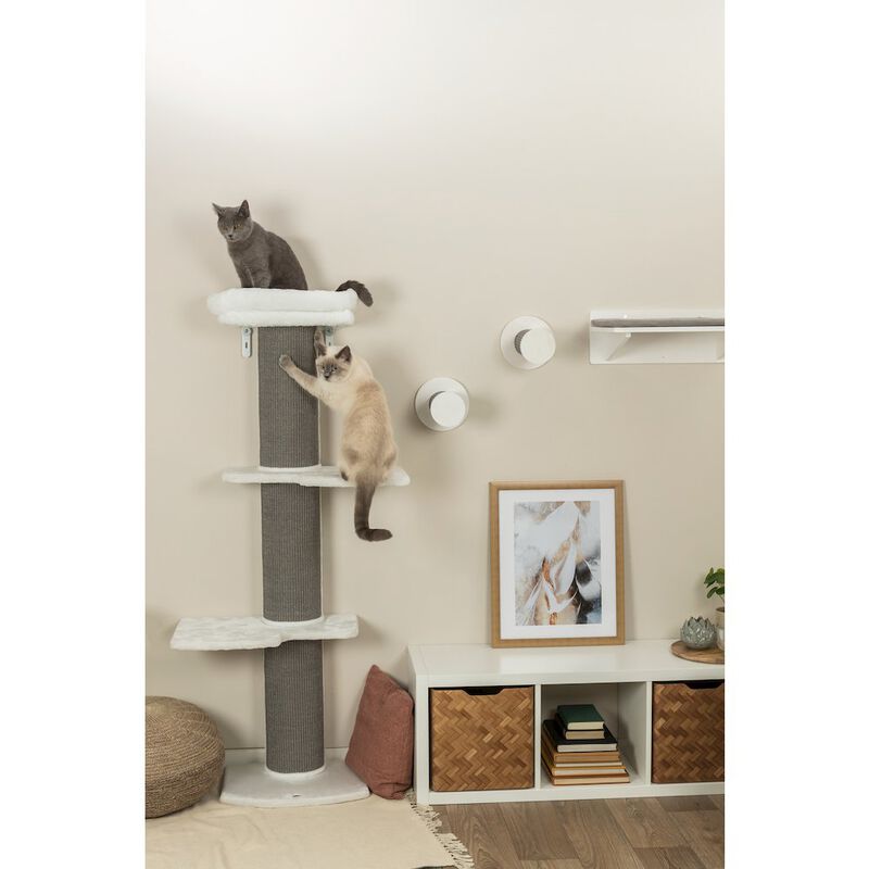 TRIXIE Acadia Plush & Sisal 3-Level 63" Cat Tree, Scratching Posts, Wall Brackets, Gray image number 3