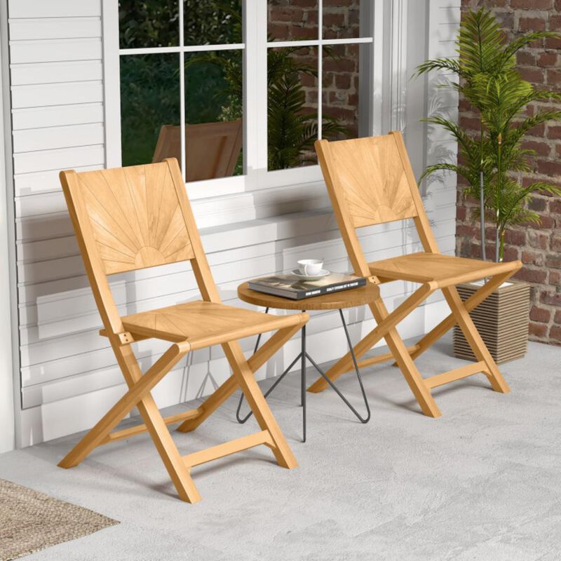Hivvago 2 Pieces Folding Patio Chairs with Inclined Backrest