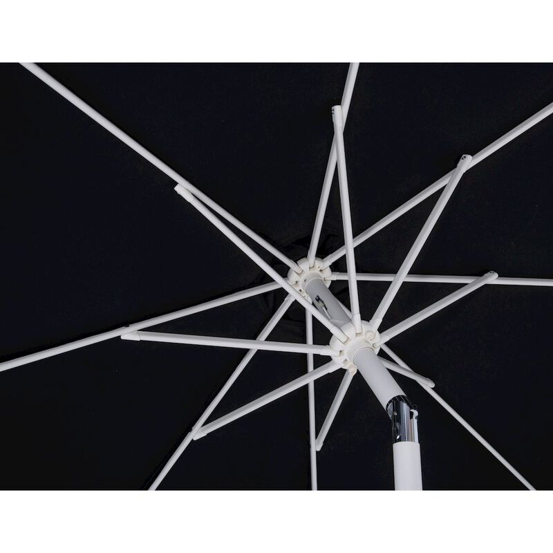 Meridian Furniture Fiji Black Fabric / Matte Black Aluminum Patio Umbrella with Base Sets