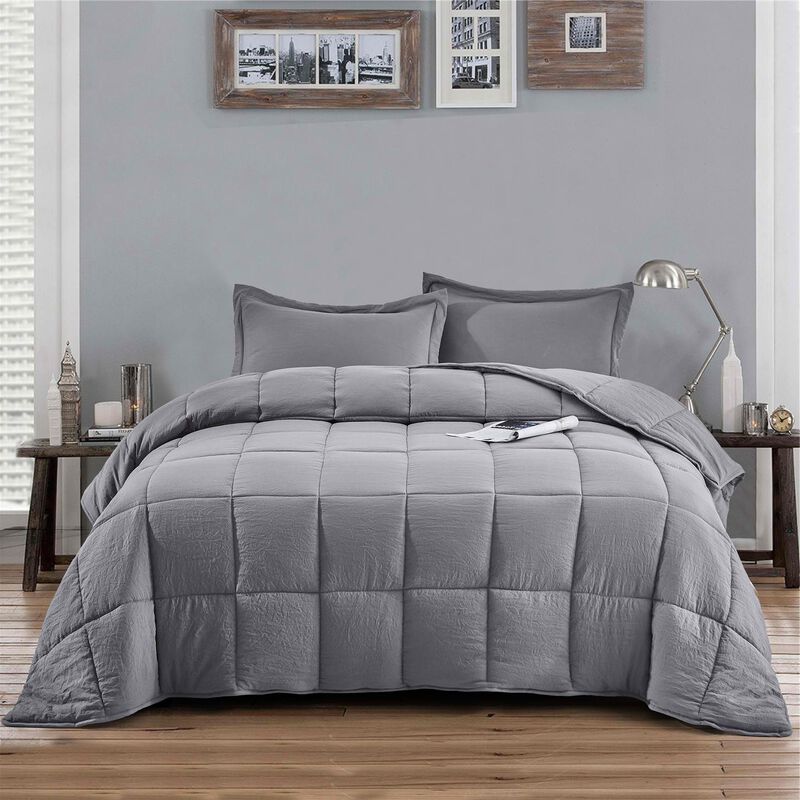 3-Piece Microfiber Comforter Set with Reversible Design