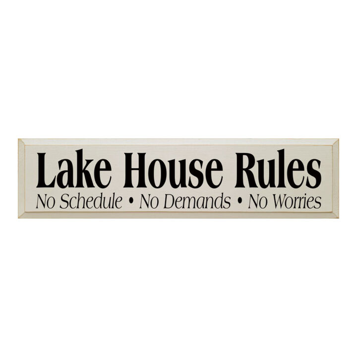 Lake House Rules Wooden Sign Rustic Cabin Cottage Wall Decor with Relaxing Quote