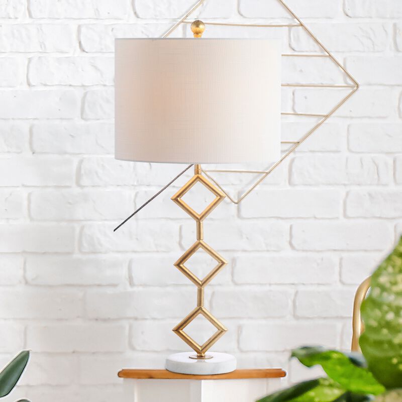 Diamante Modern Gilt Metal with Marble Base LED Table Lamp