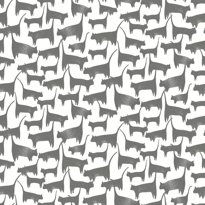 Cat Tails Black Peel & Stick Wallpaper