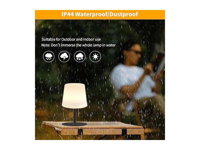 Rechargeable Cordless Waterproof Shower Lamp For Bedroom Bathroom Home Office image number 3